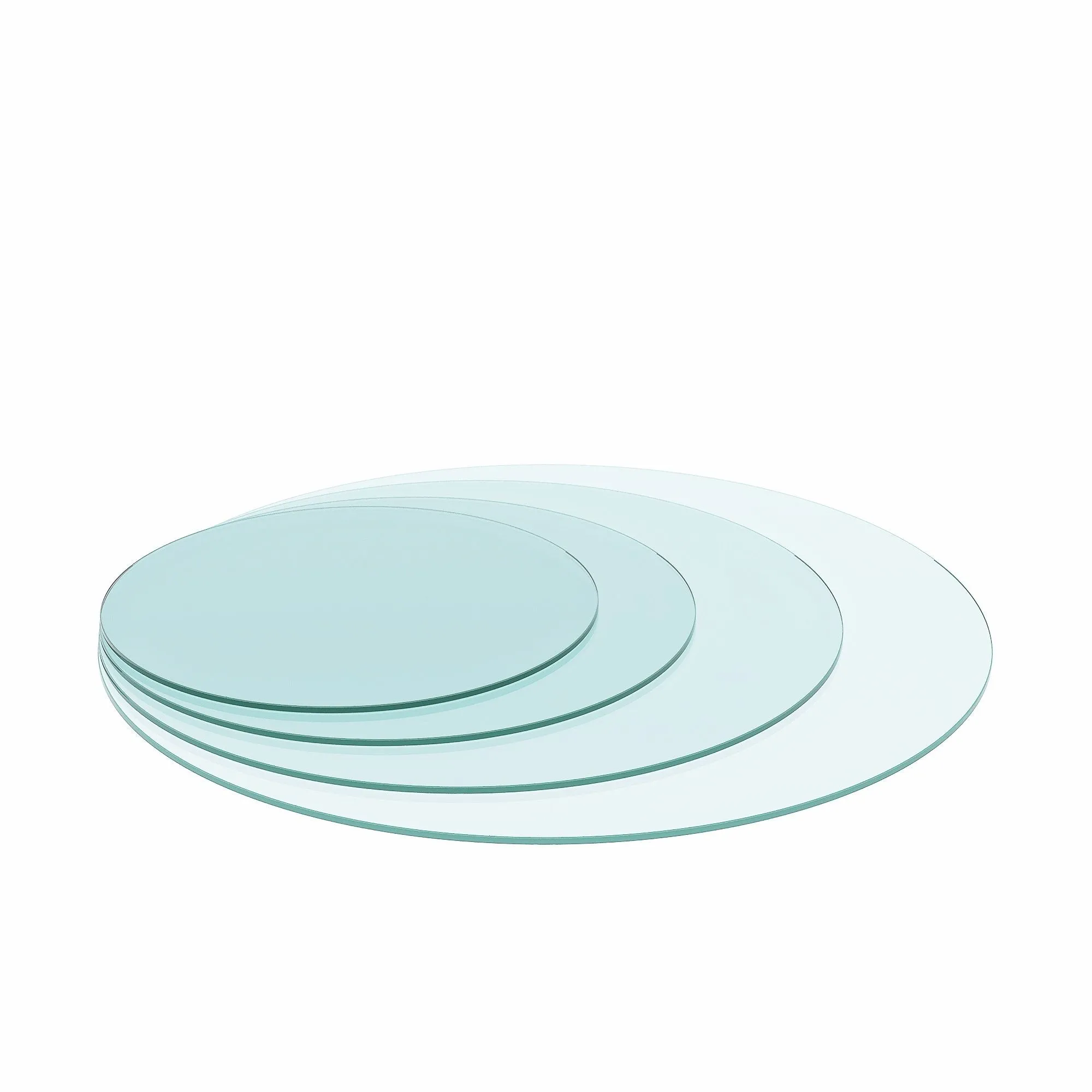 20" Round Tempered Glass Table Top Clear Glass 1 / 4" Thick Flat Polished Edge - Transparent