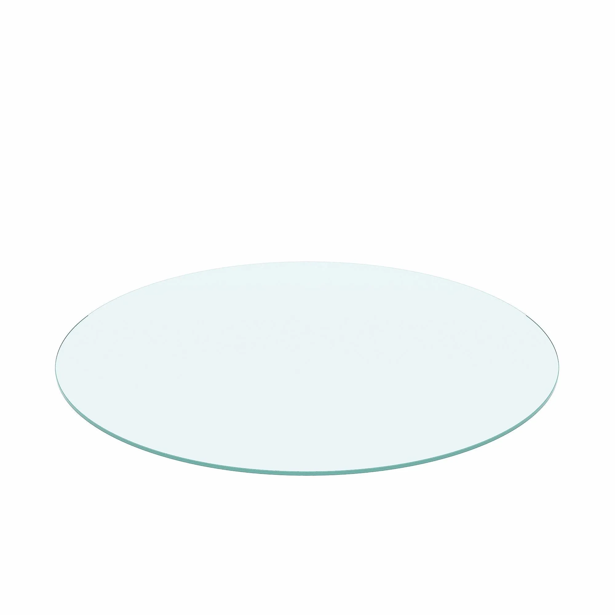 20" Round Tempered Glass Table Top Clear Glass 1 / 4" Thick Flat Polished Edge - Transparent