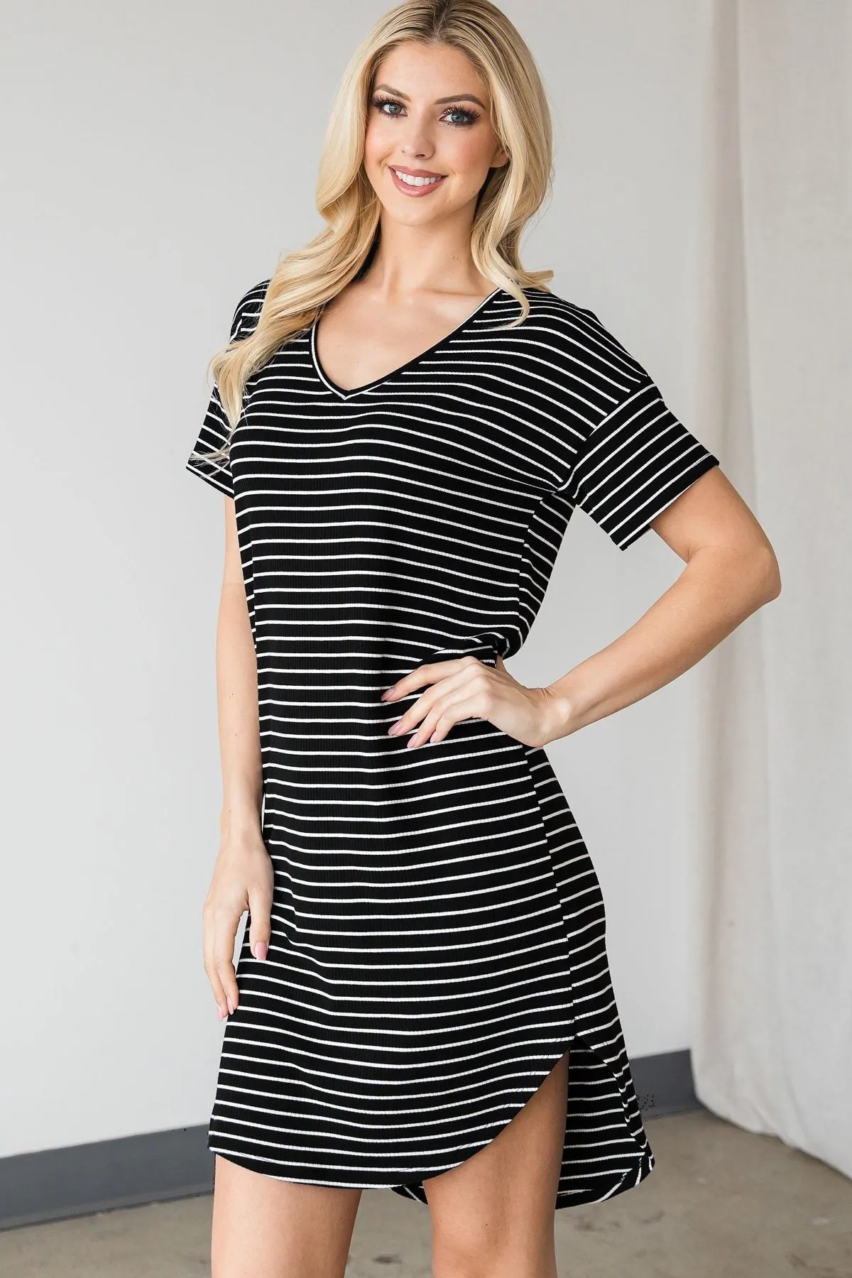 Adorable Striped Mini Dress