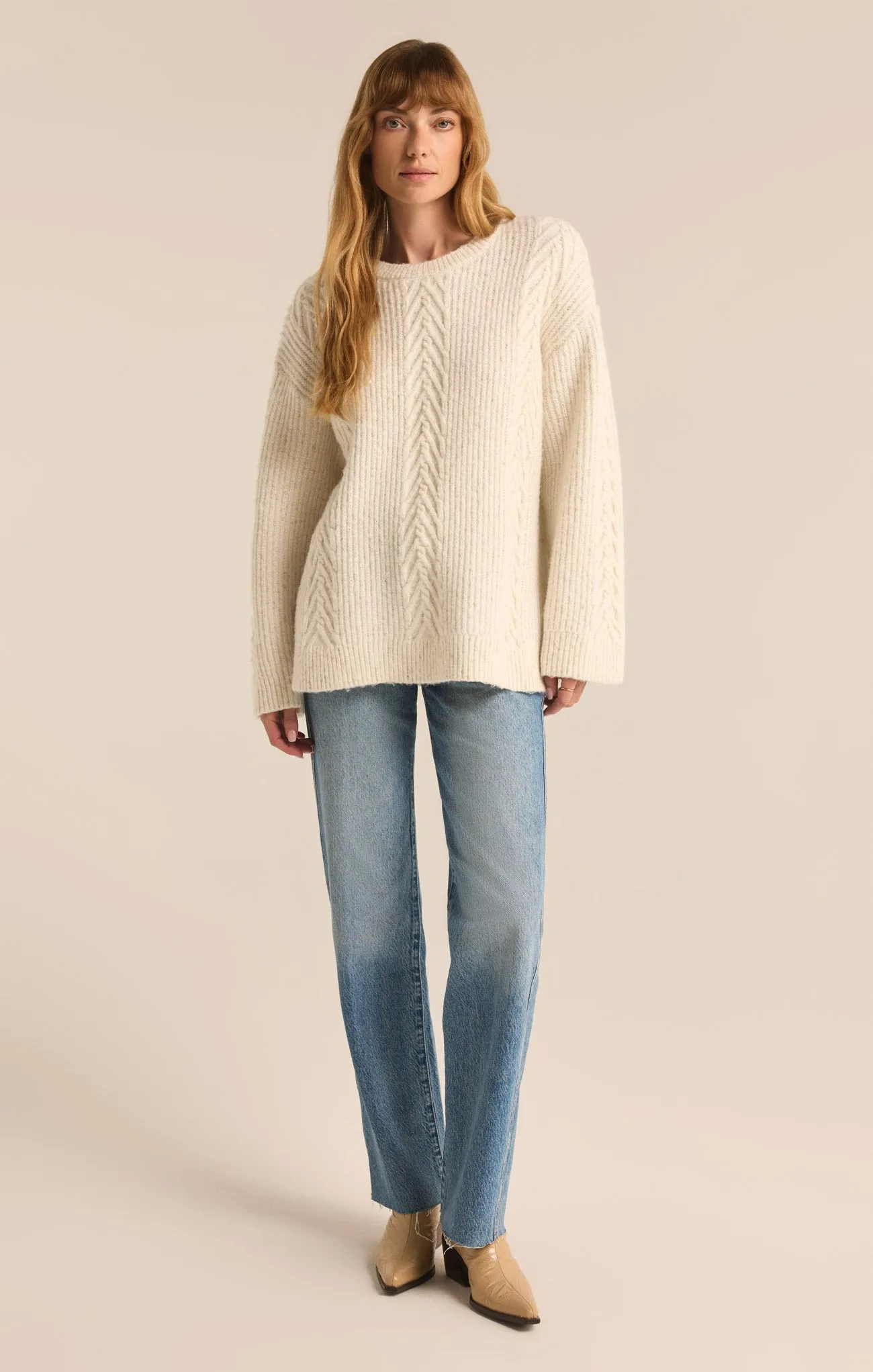 All That Glitters Cable Knit Sweater