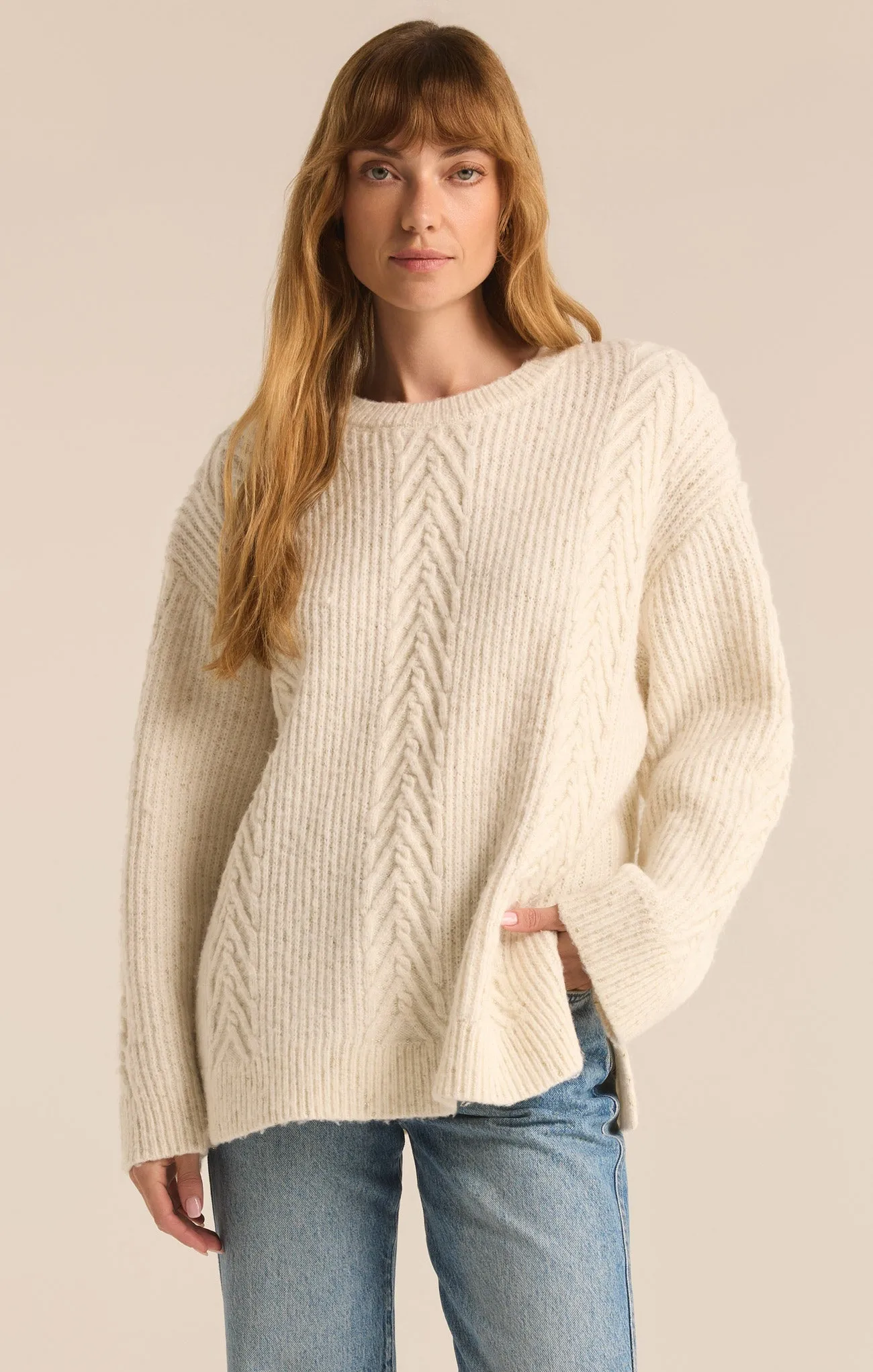 All That Glitters Cable Knit Sweater