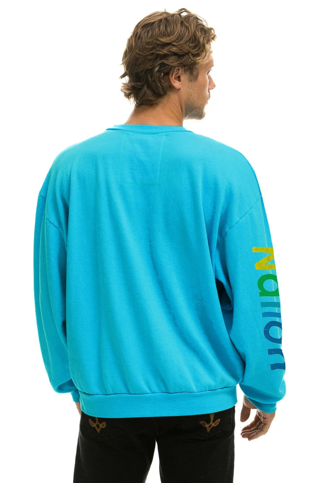 AVIATOR NATION AUSTIN RELAXED CREW SWEATSHIRT - NEON BLUE