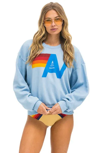 AVIATOR NATION-LOGO CREW-RELAXED-ICE BLUE