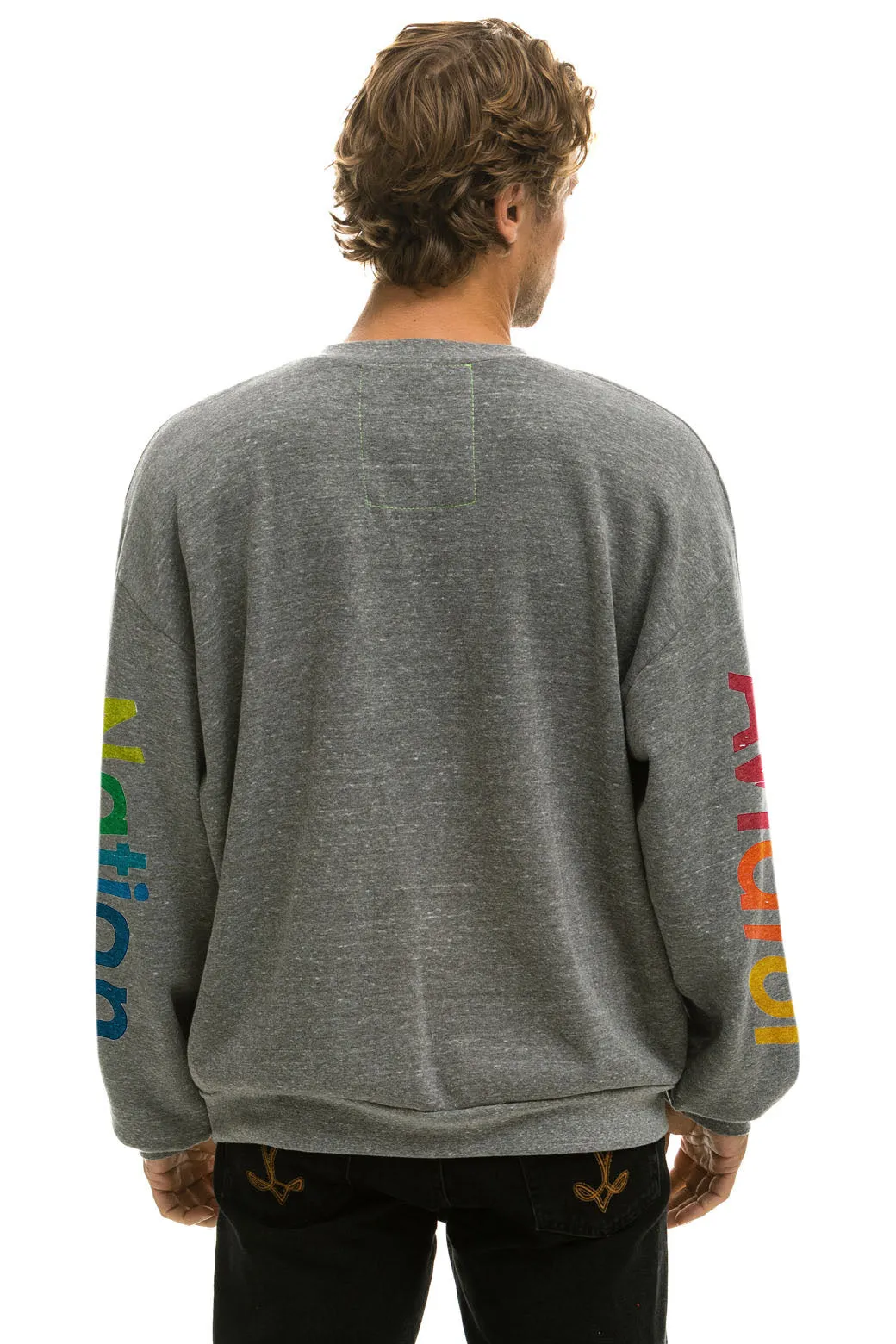 AVIATOR NATION VAIL RELAXED CREW SWEATSHIRT - HEATHER GREY