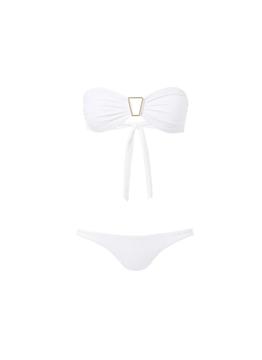 Barcelona White Bandeau Triangle Trim Bikini