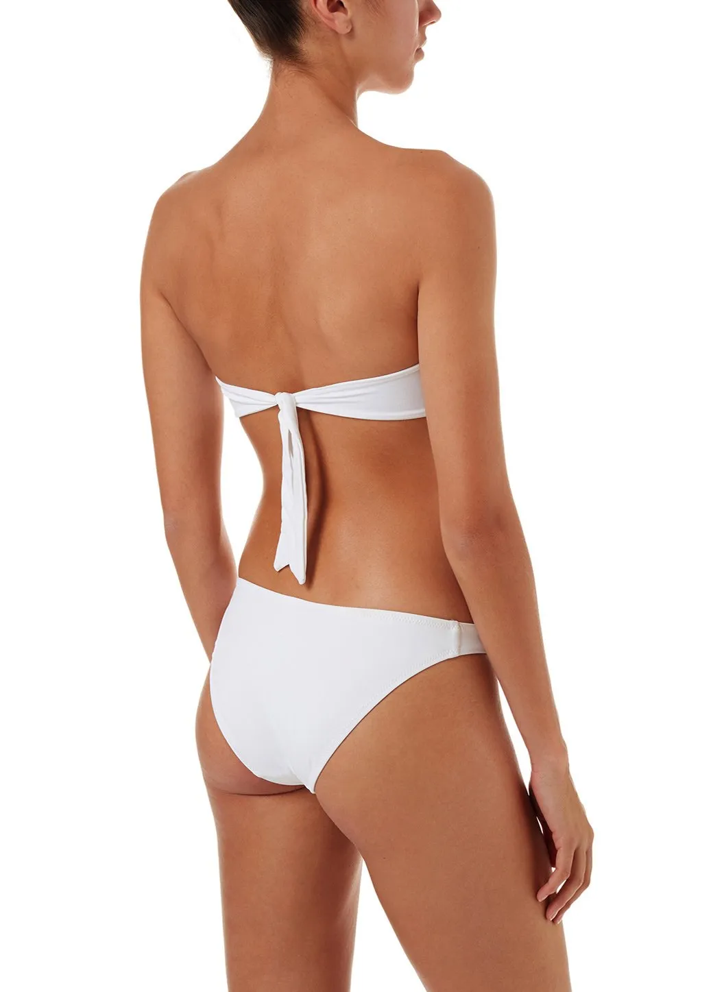 Barcelona White Bandeau Triangle Trim Bikini