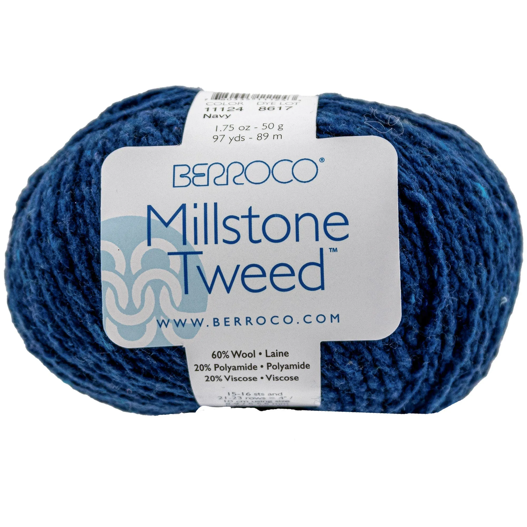 Berroco Millstone Tweed Yarn - 11124 Navy