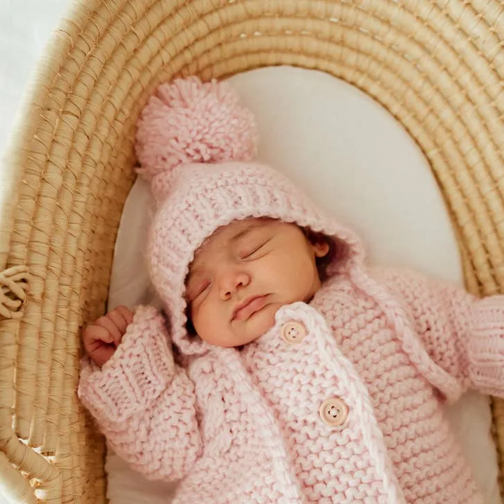 Blush Garter Stitch Knit Bonnet Baby & Kids