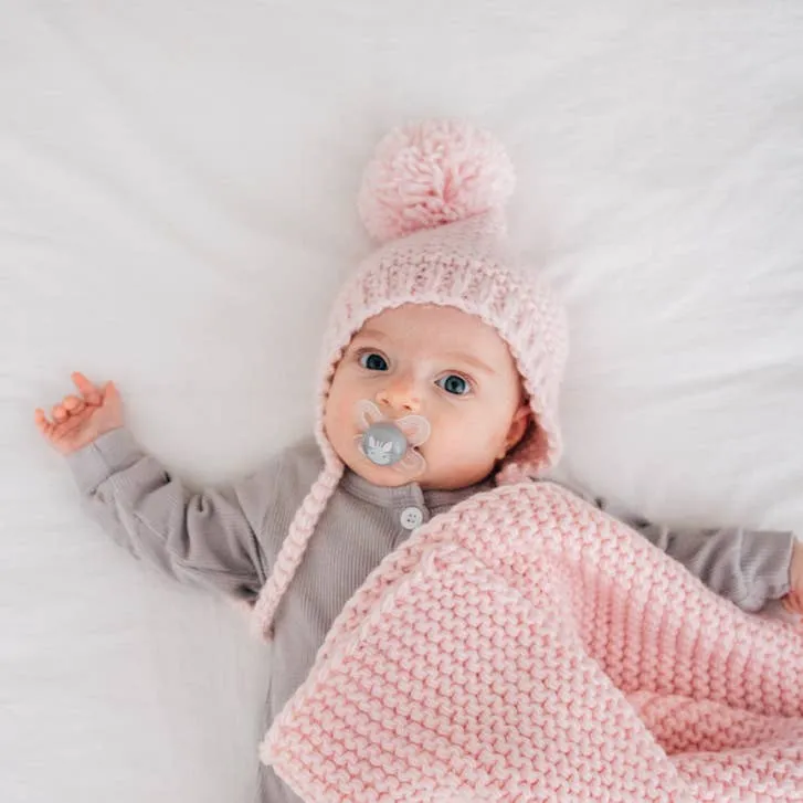 Blush Garter Stitch Knit Bonnet Baby & Kids