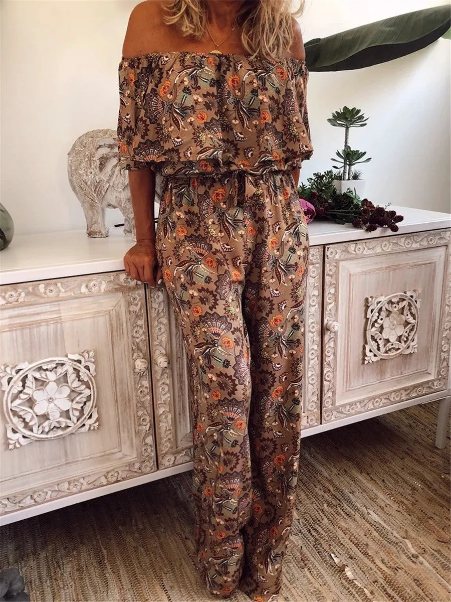 Bohemian Vintage Elegant Floral Jumpsuit