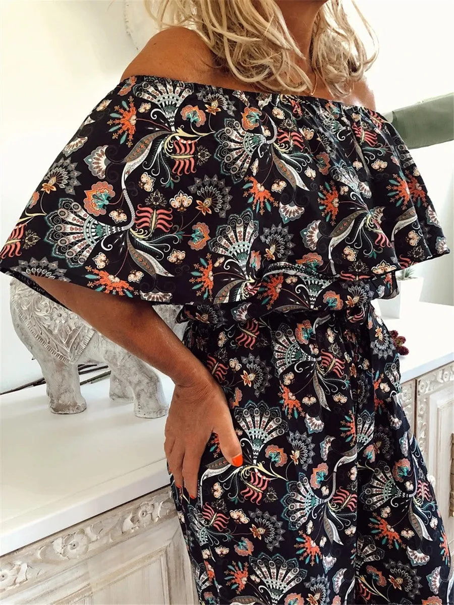 Bohemian Vintage Elegant Floral Jumpsuit