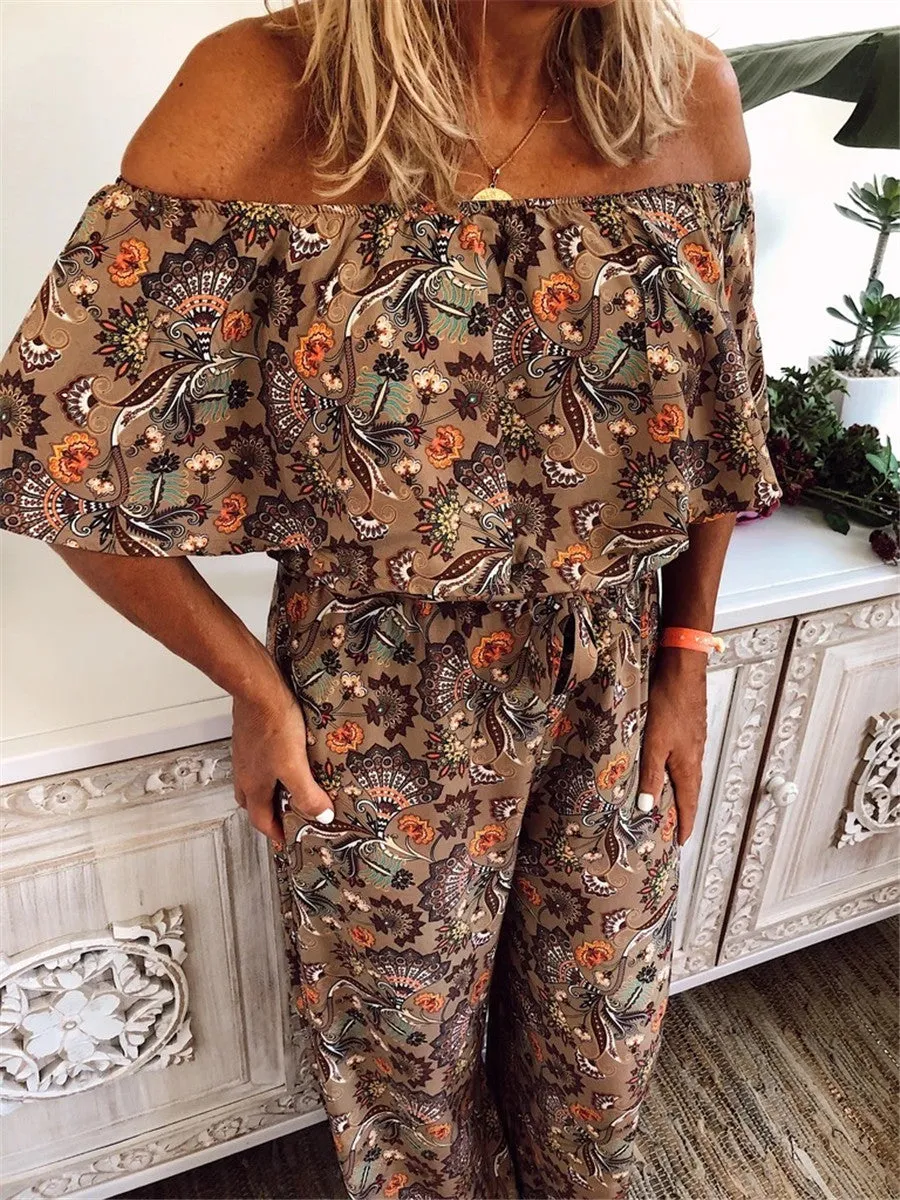 Bohemian Vintage Elegant Floral Jumpsuit