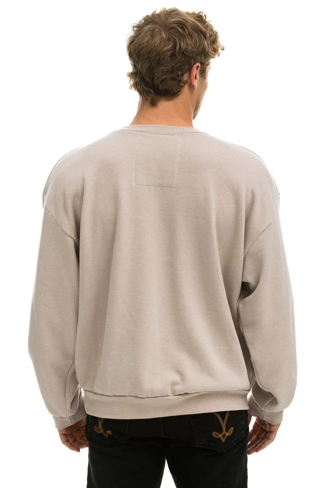 BOLT STITCH RELAXED CREW SWEATSHIRT - SAND // BLACK