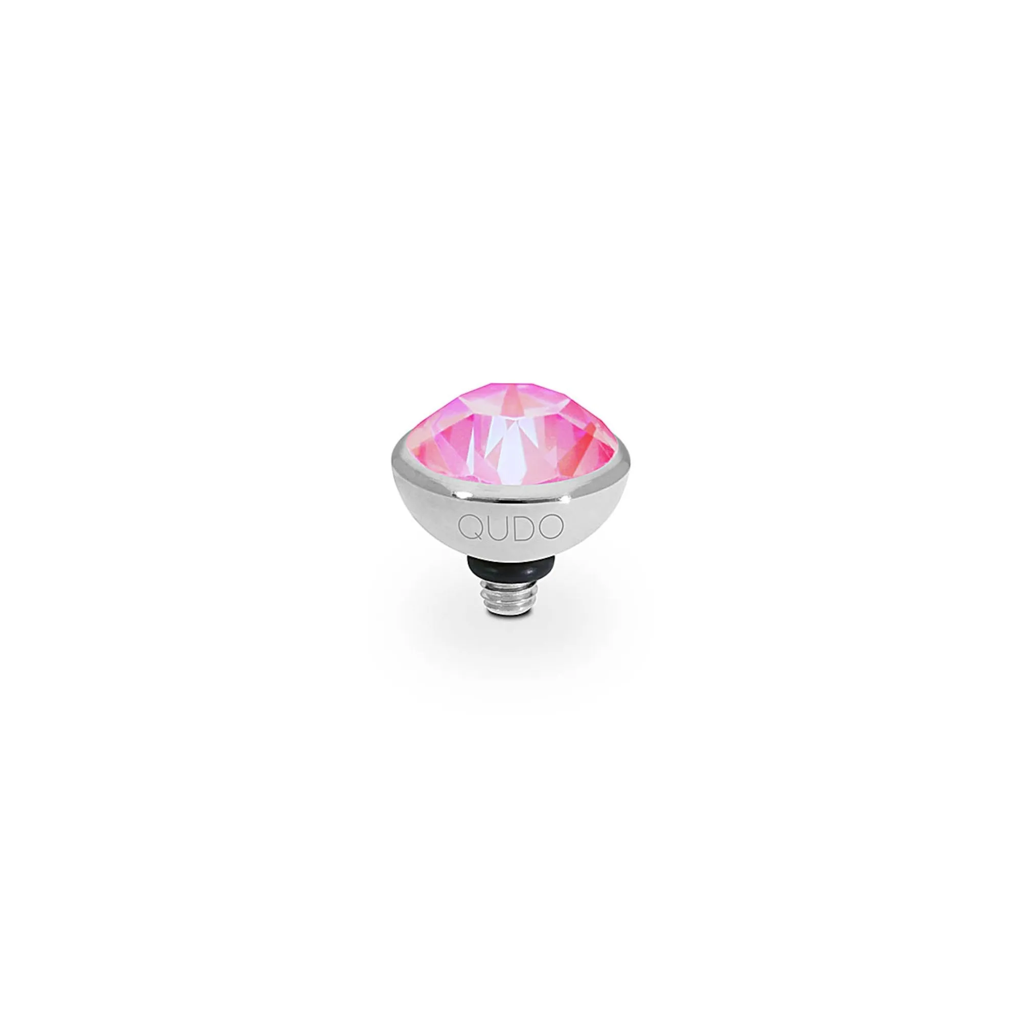 Bottone Silver and Lotus Pink Delite Crystal Ring Gem Top, 10mm