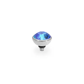 Bottone Silver and Royal Blue Delite Crystal Ring Gem Top, 10mm