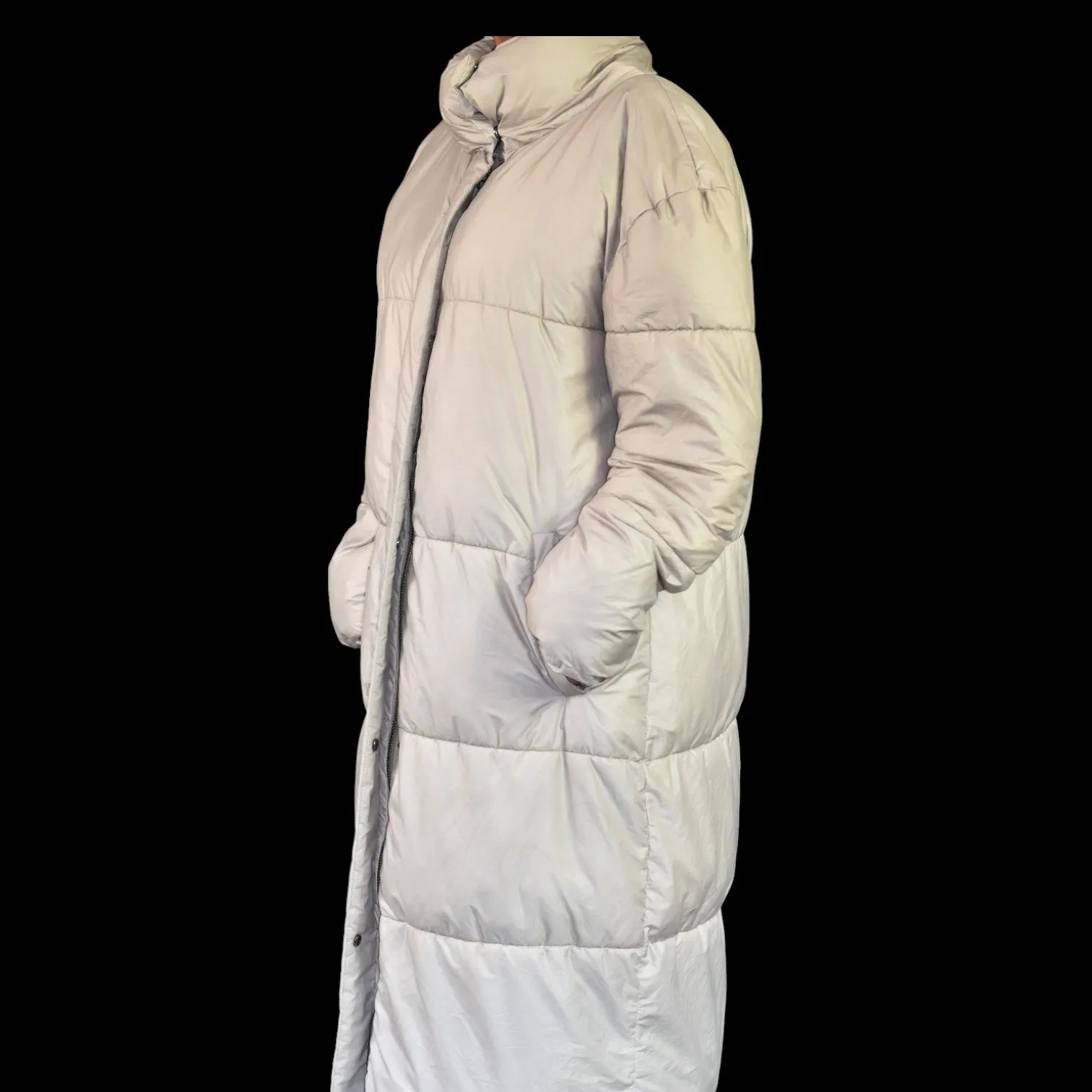 Busayo Collective Puffer Coat Tan Ombre Long Midi Oversized Duvet Padded Puffy Winter XL