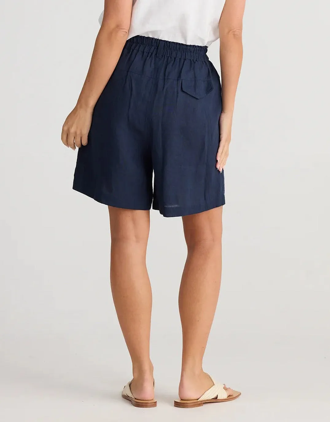 Captain Linen Shorts - Navy