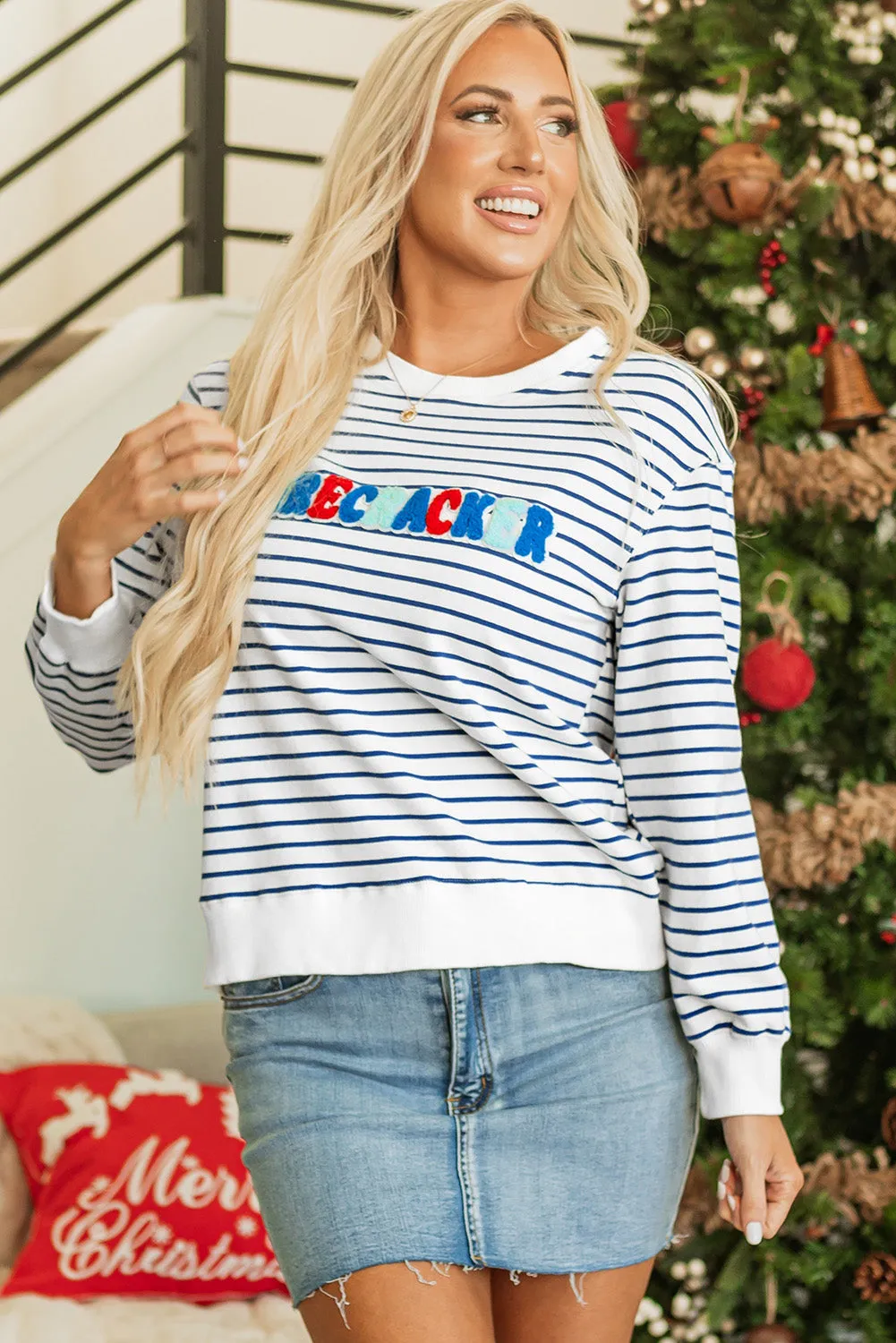 Chenille FIRECRACKER Embroidered Sweatshirt