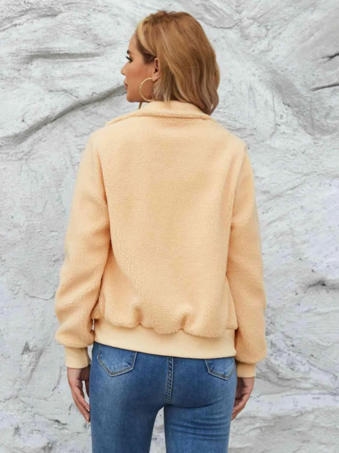 Chic Cozy Mock Neck Zip-Up Sweater Jacket