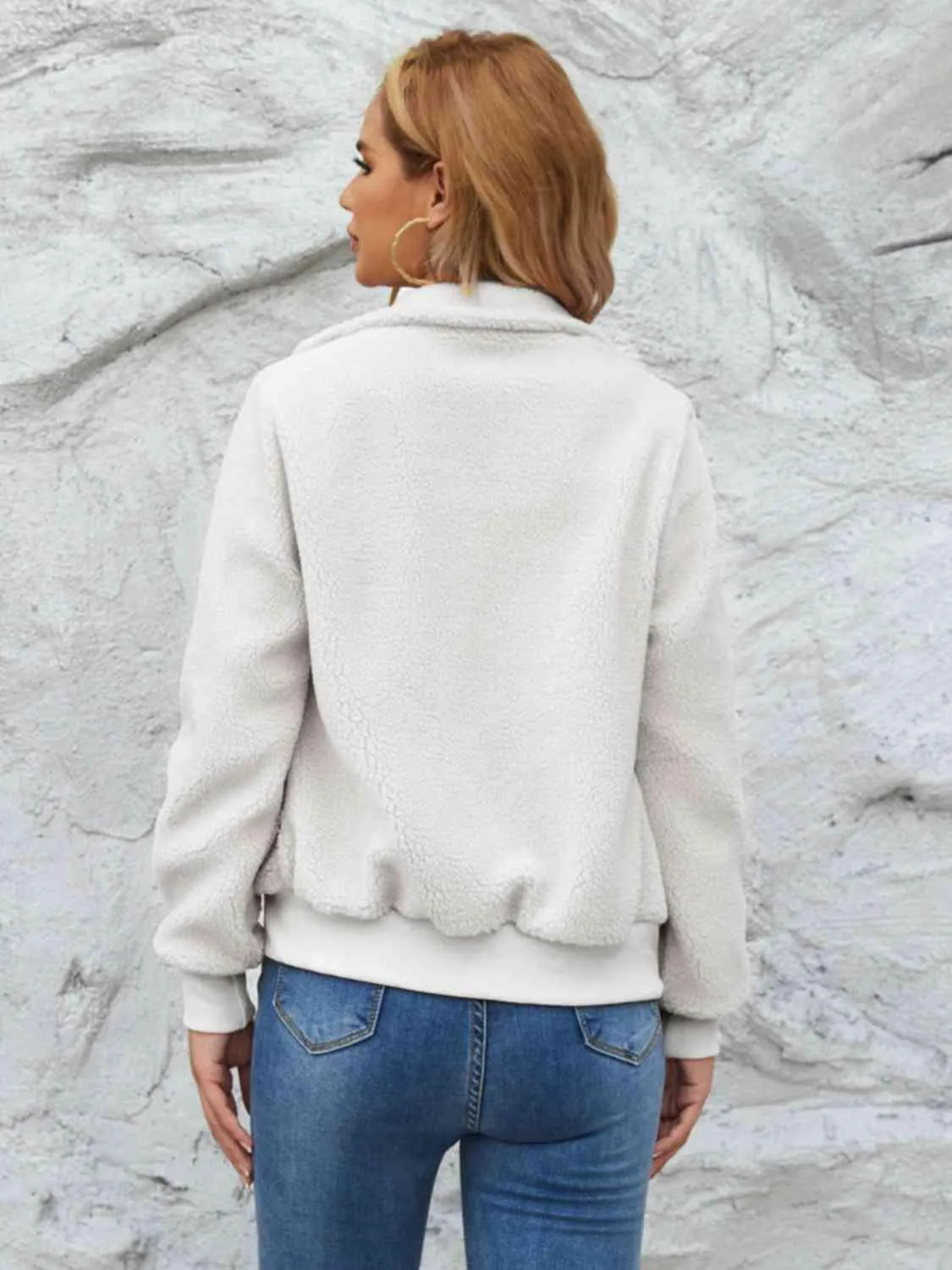 Chic Cozy Mock Neck Zip-Up Sweater Jacket