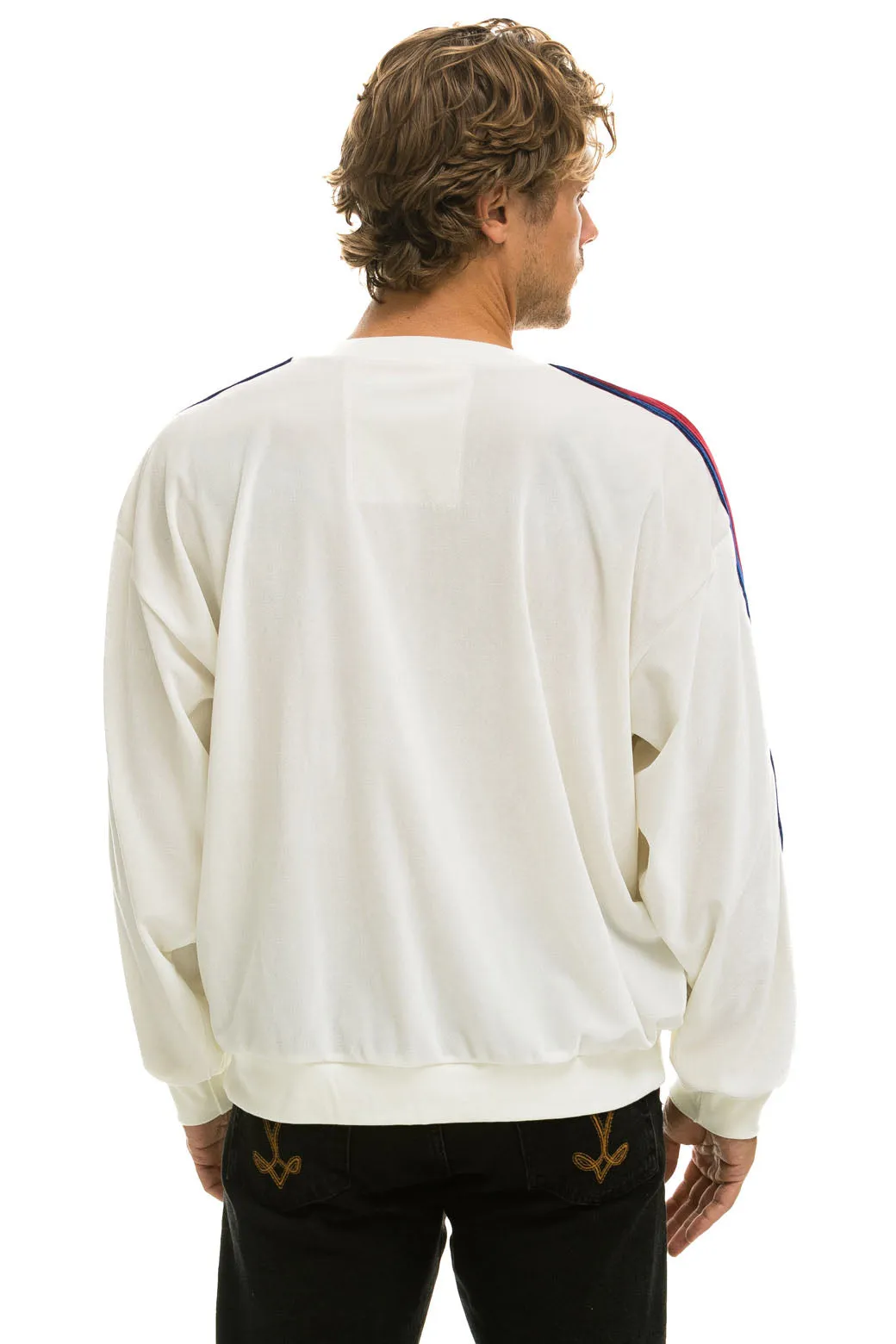 CLASSIC VELVET RELAXED SWEATSHIRT - WHITE