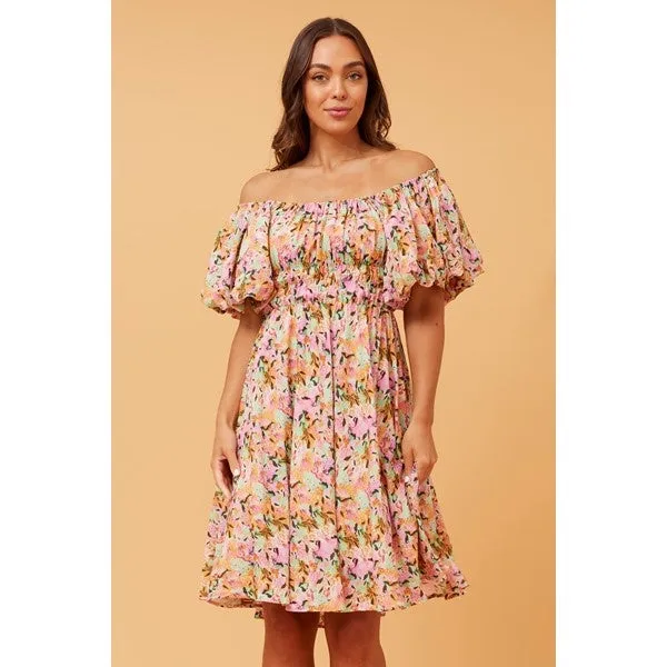 COLLEEN PUFF SLEEVE FLORAL DRESS