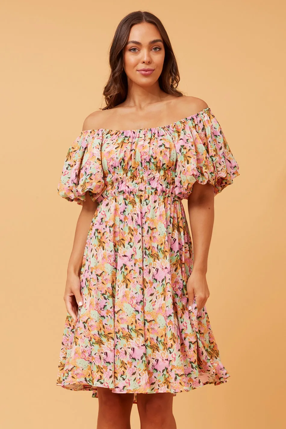 COLLEEN PUFF SLEEVE FLORAL DRESS