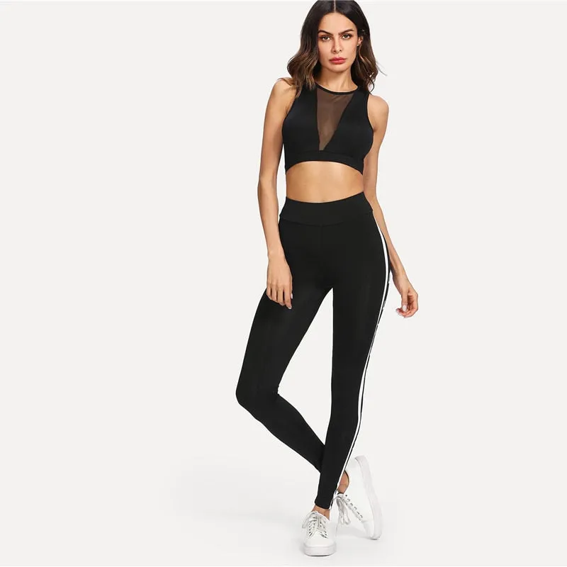 Cool Fashion Letter Print Leggings Black Fashion Women Leggings Fitness Activewear Length Sexy yoga pants Leggings