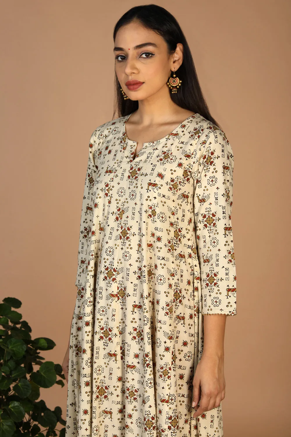 cotton ajrakh anarkali