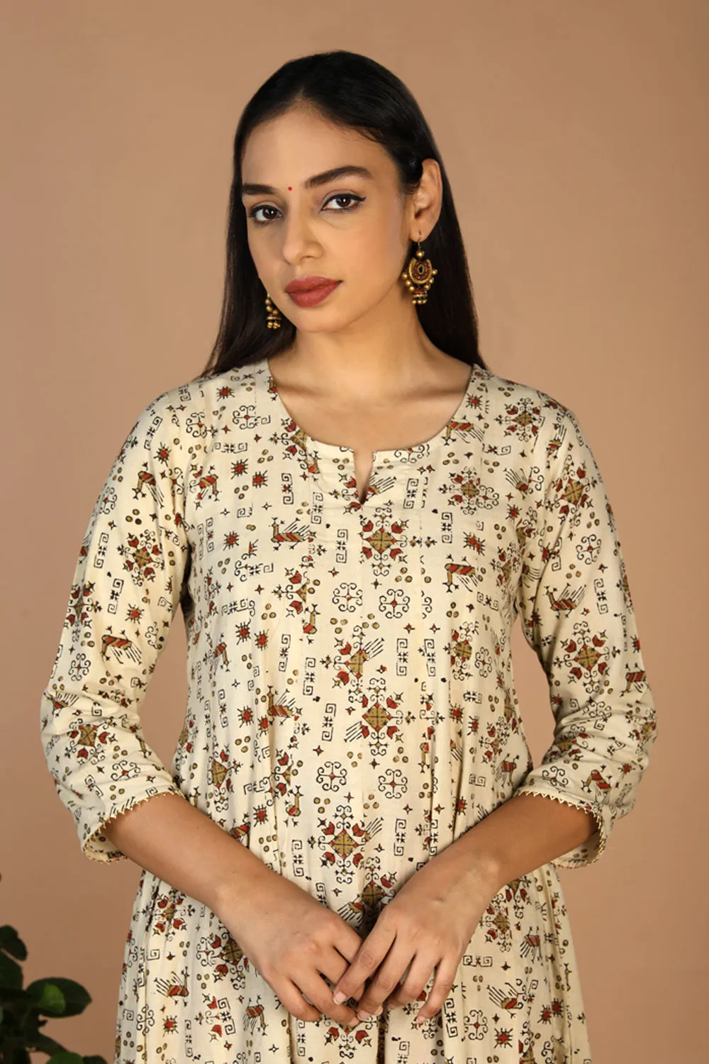 cotton ajrakh anarkali