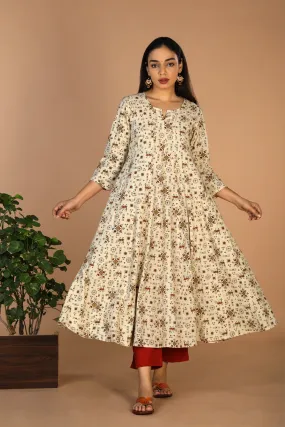 cotton ajrakh anarkali