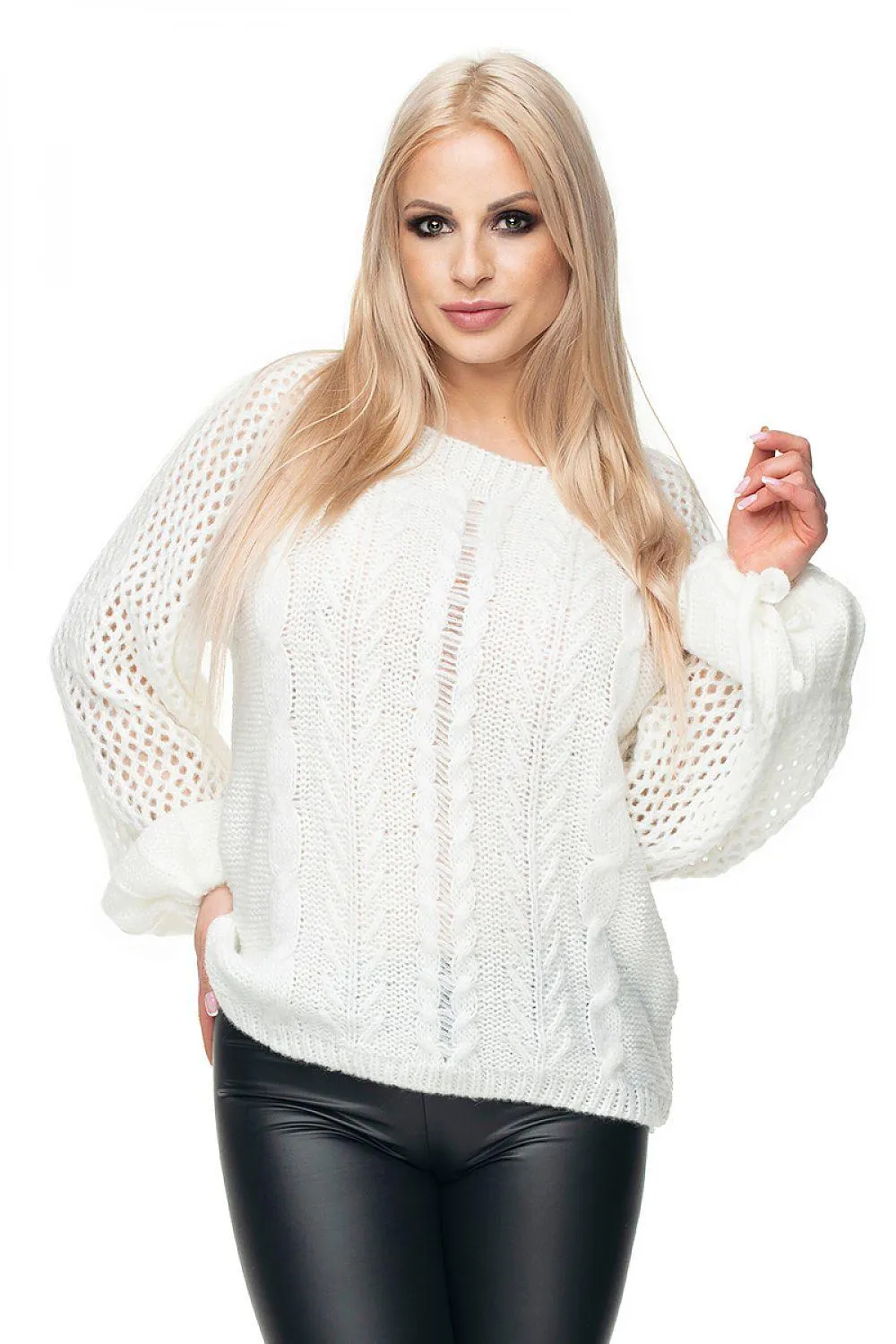 Cozy Elegance Peekaboo Knit Sweater