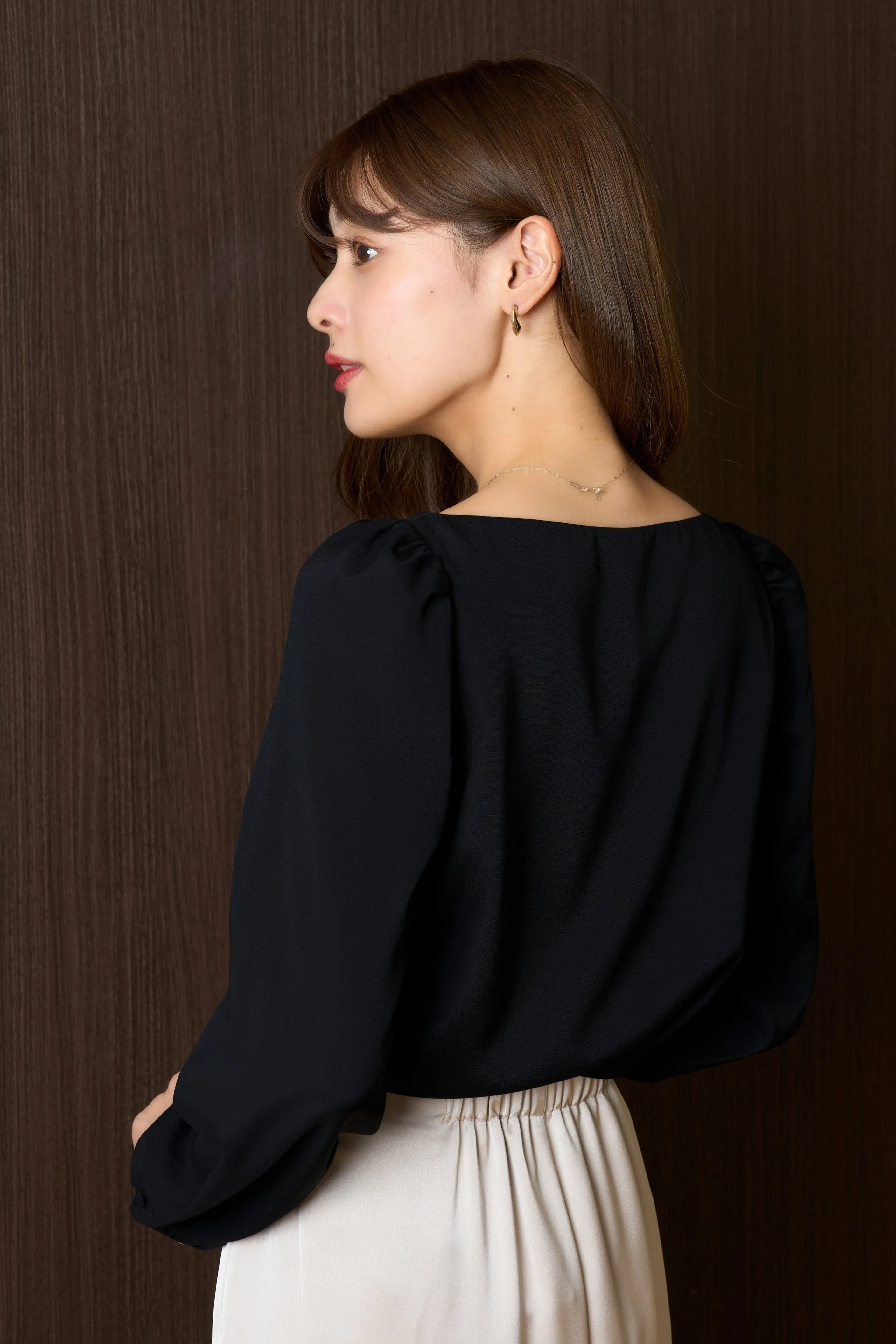 Draped Neck Essential Blouse