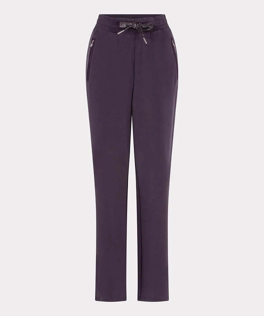 Esqualo Satin Pocket Modal Trousers | Dark Purple