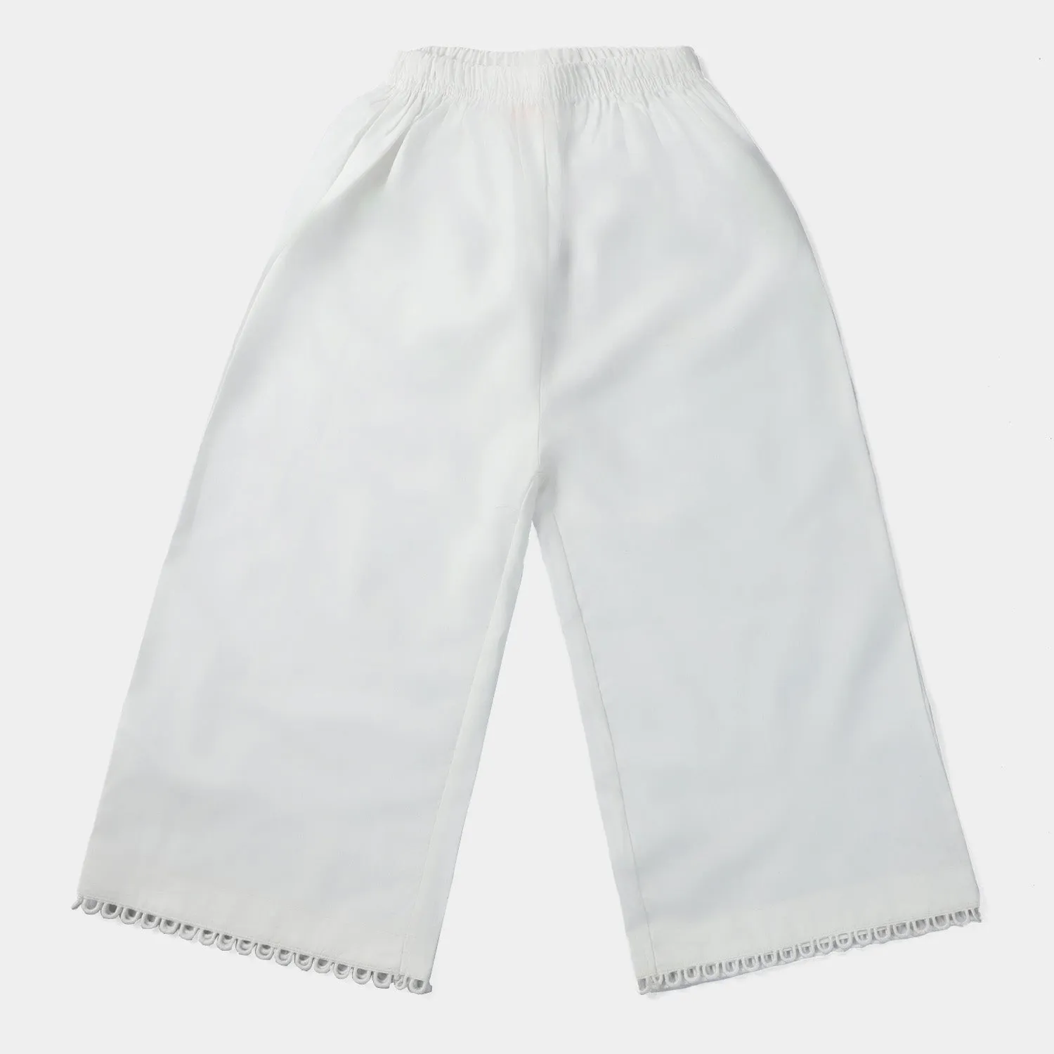 Girls Cotton Eastern Trouser | White