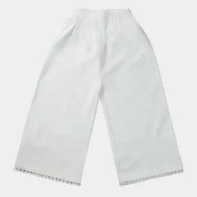 Girls Cotton Eastern Trouser | White