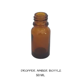 Glass Dropper Bottle Amber 50 mls