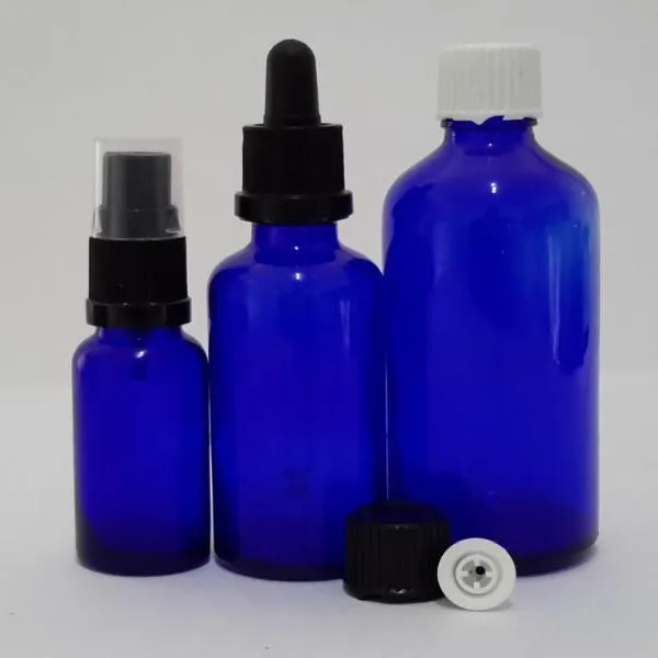 Glass Dropper Bottle Blue 10mls