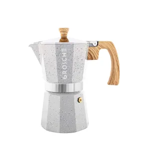 GROSCHE MILANO STONE Stovetop Espresso Maker, Fossil Grey, Available in 2 sizes - Pack of 4