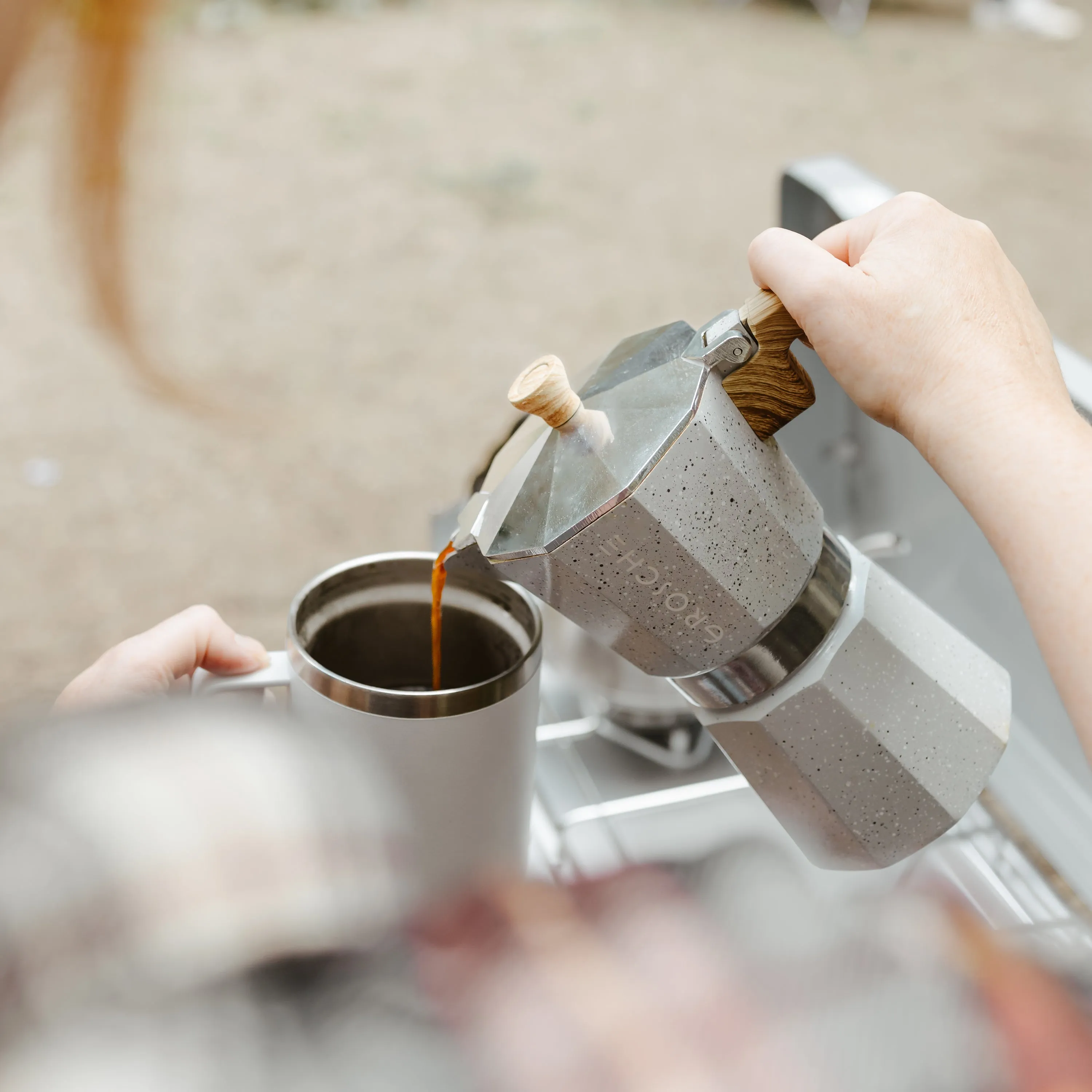 GROSCHE MILANO STONE Stovetop Espresso Maker, Fossil Grey, Available in 2 sizes - Pack of 4