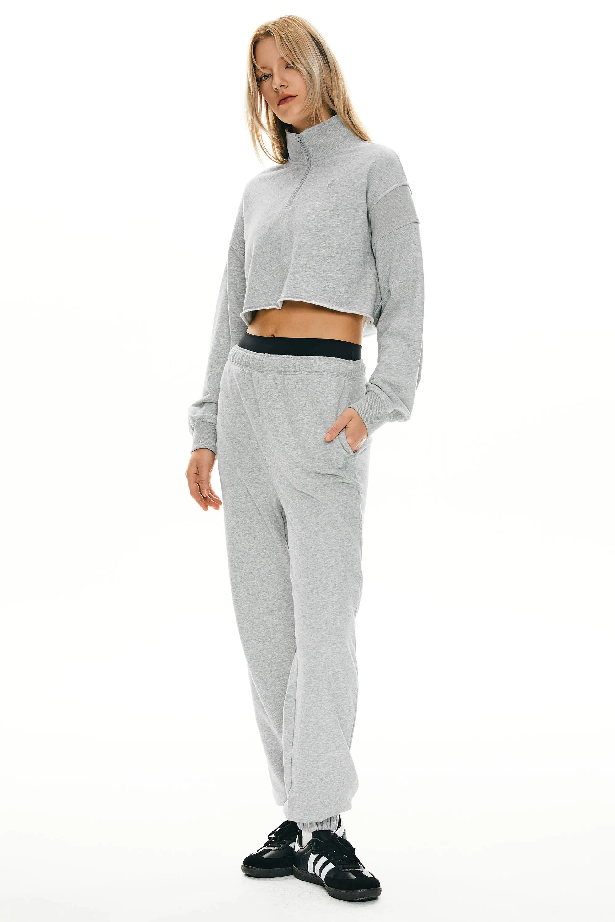 Half Zip Crop Sweatshirts