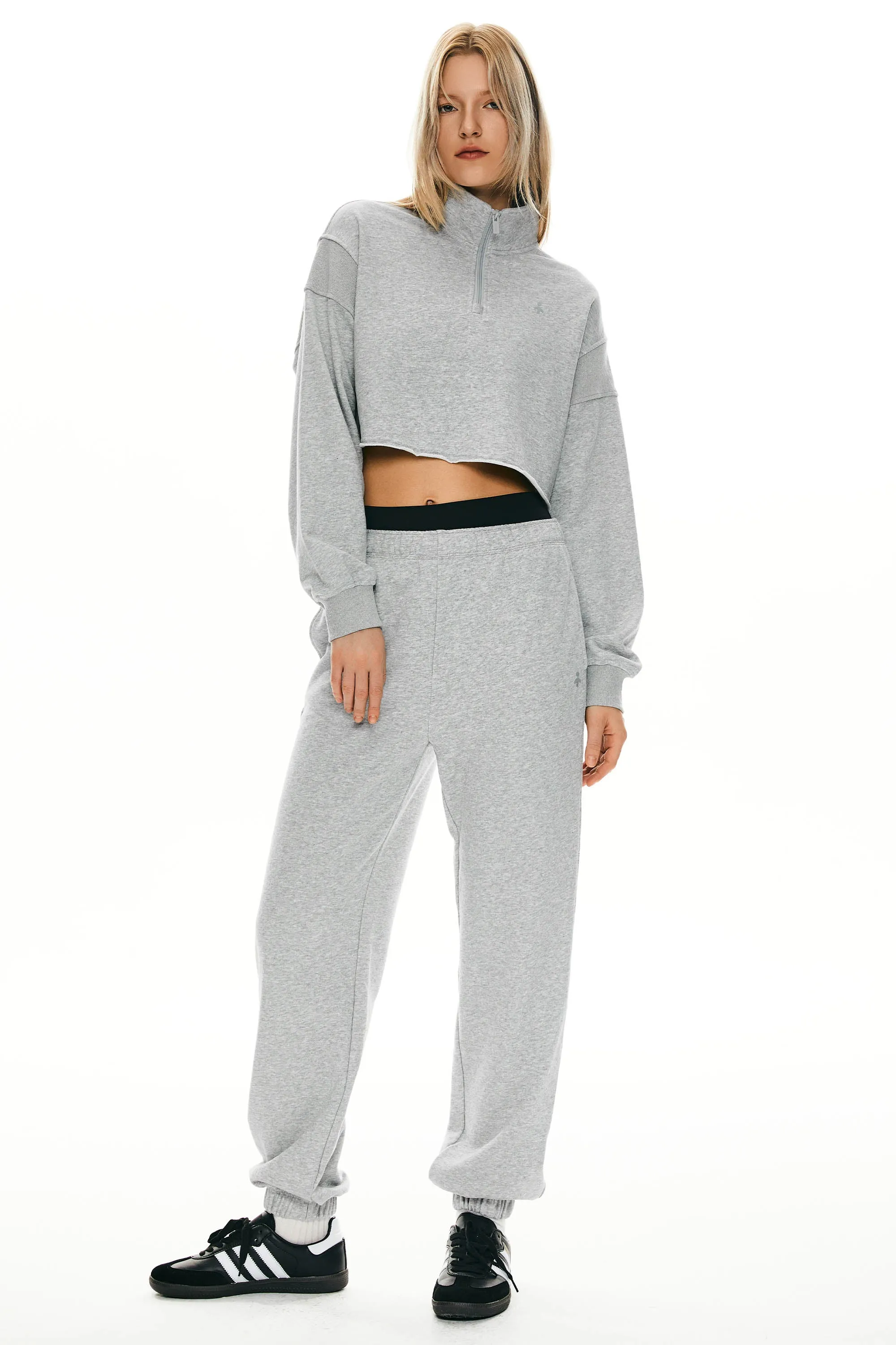 Half Zip Crop Sweatshirts