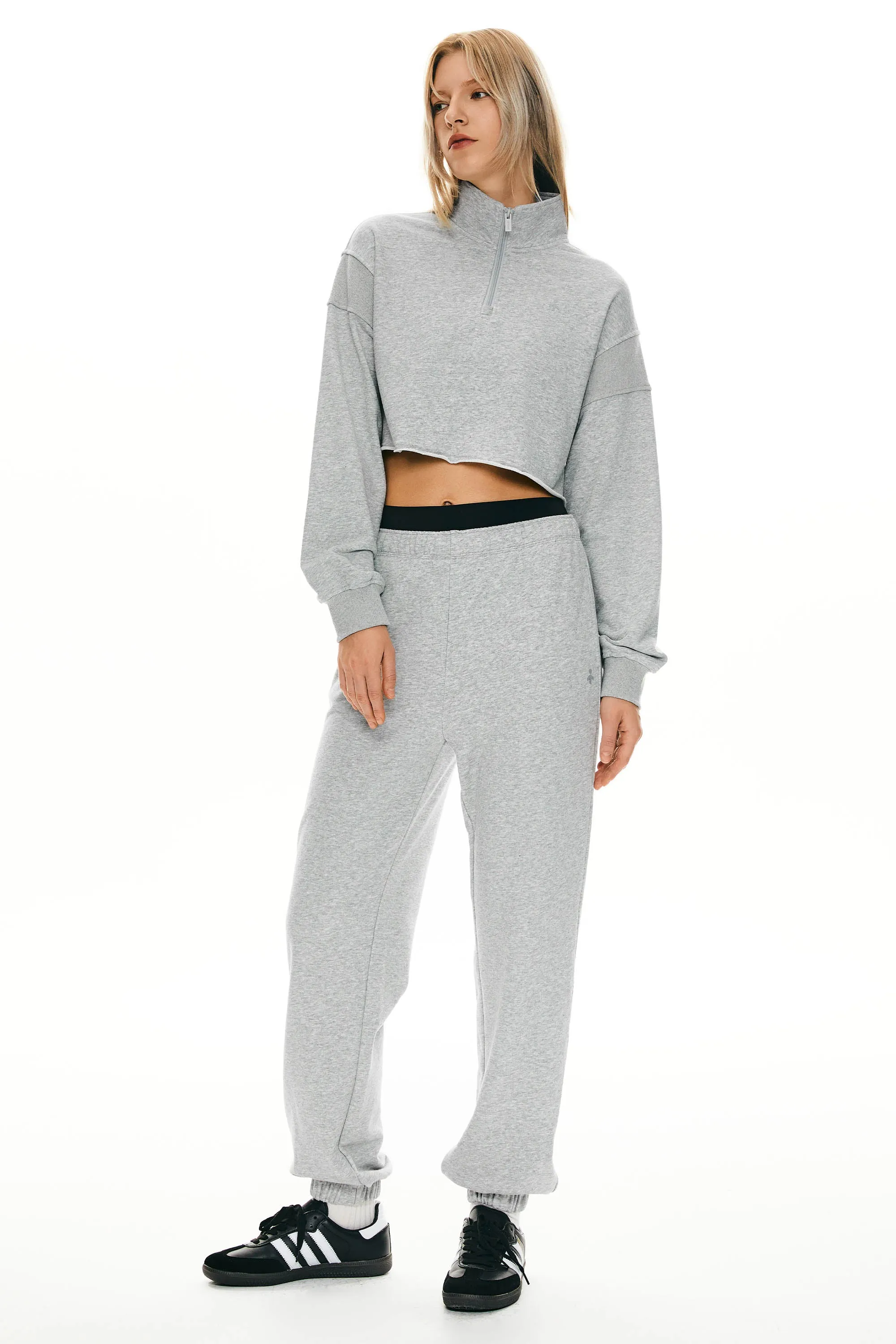 Half Zip Crop Sweatshirts