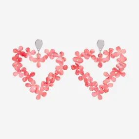 HEARTS IN FLOWERS EARRINGS – PINK PEARL