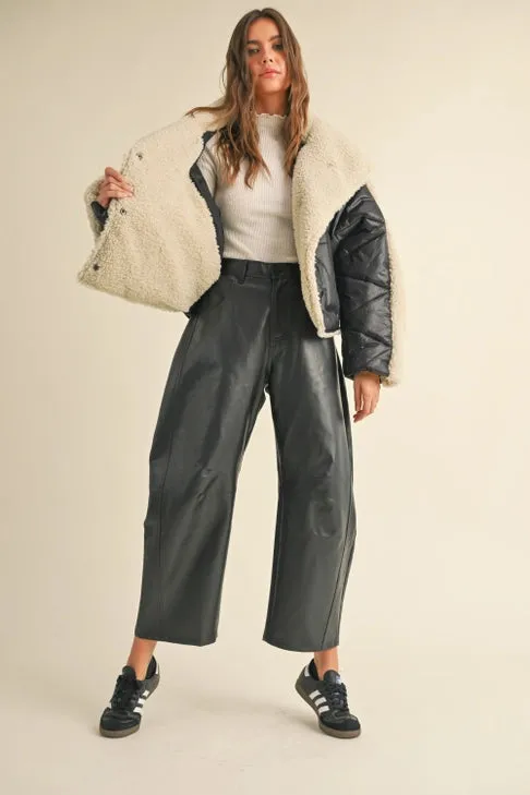 Leather Barrel Pants