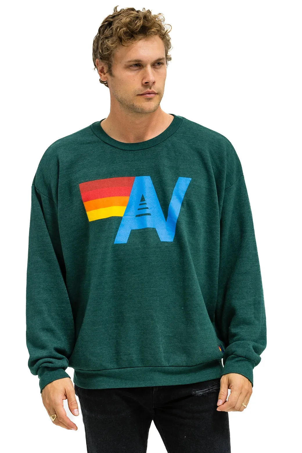 LOGO RELAXED CREW SWEATSHIRT - FOREST