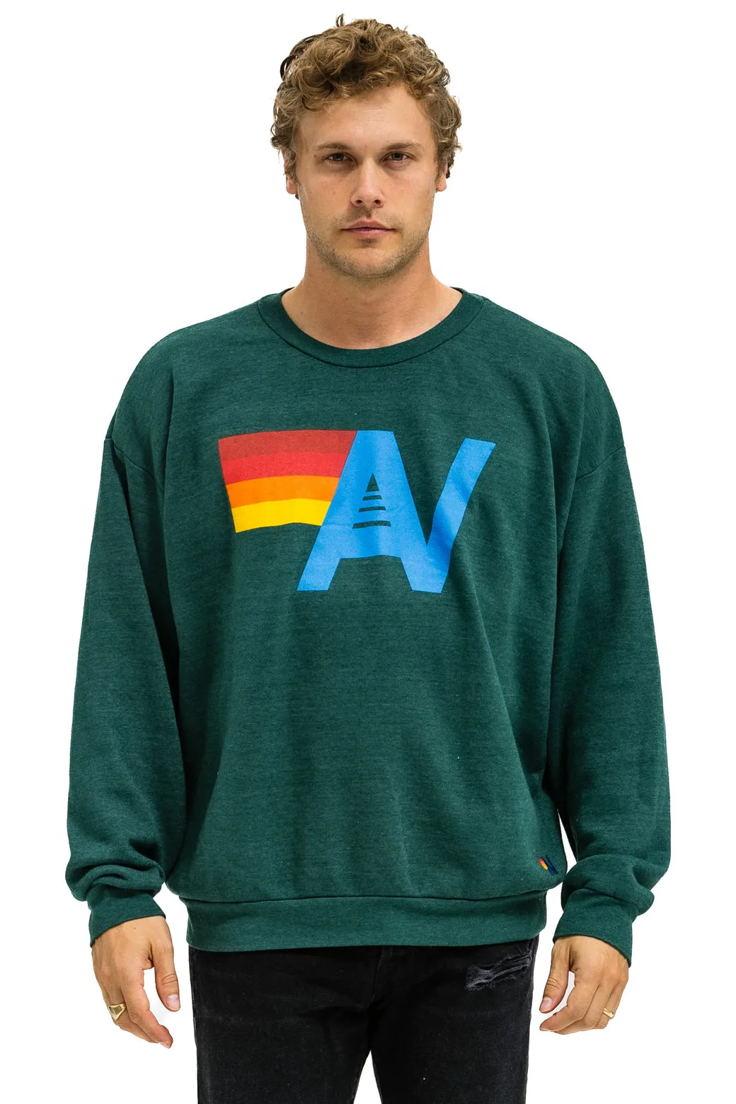 LOGO RELAXED CREW SWEATSHIRT - FOREST