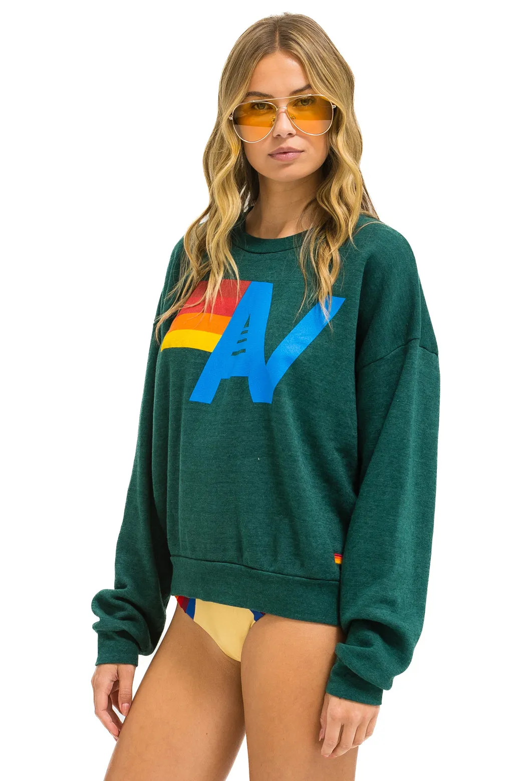 LOGO RELAXED CREW SWEATSHIRT - FOREST