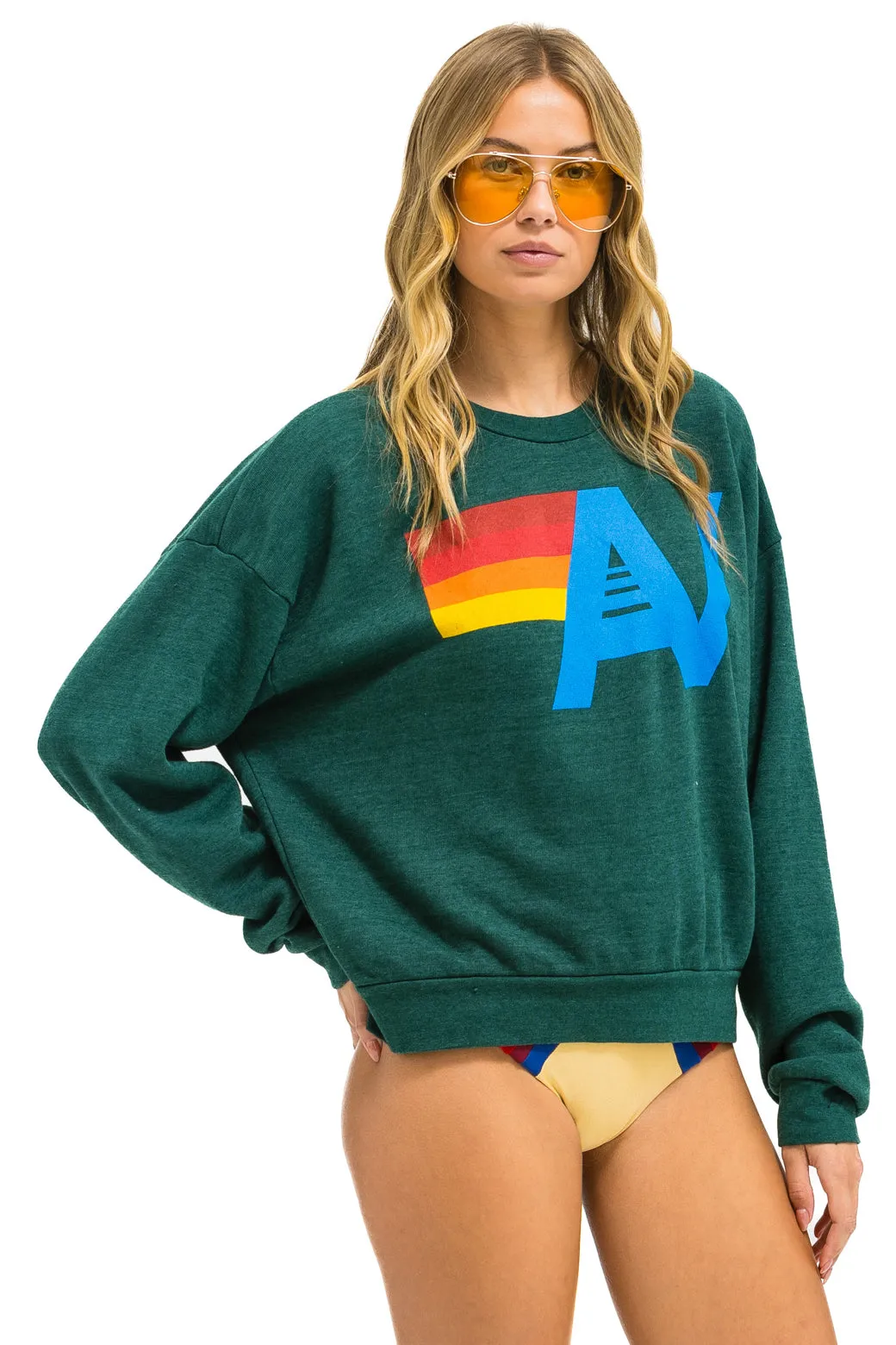 LOGO RELAXED CREW SWEATSHIRT - FOREST