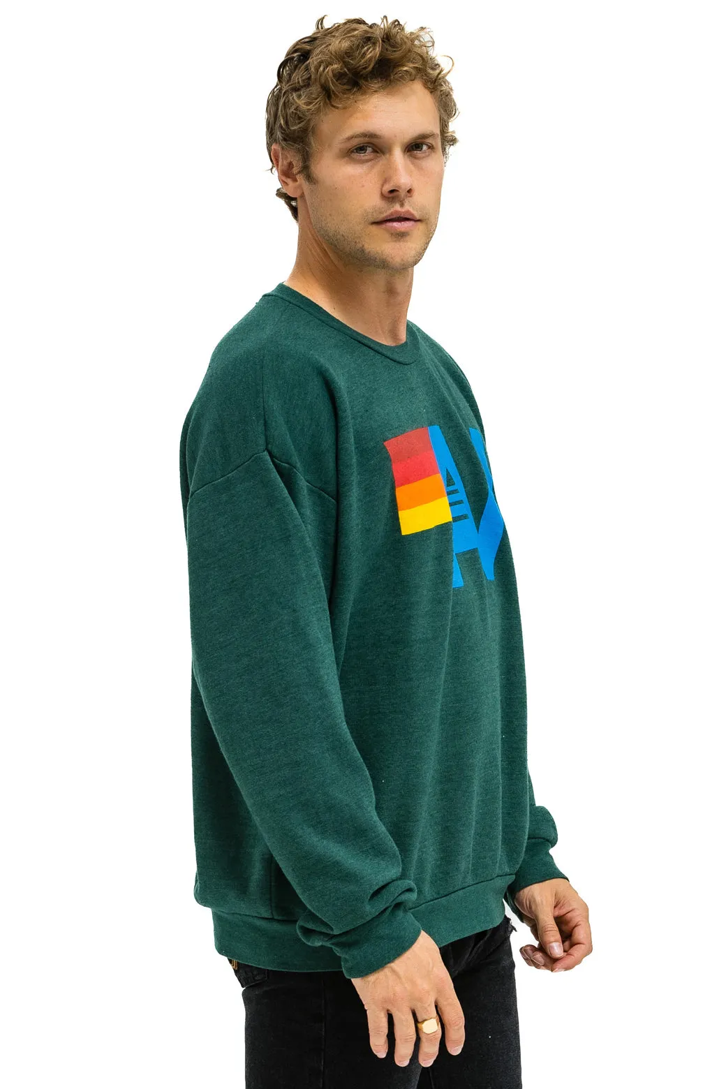 LOGO RELAXED CREW SWEATSHIRT - FOREST